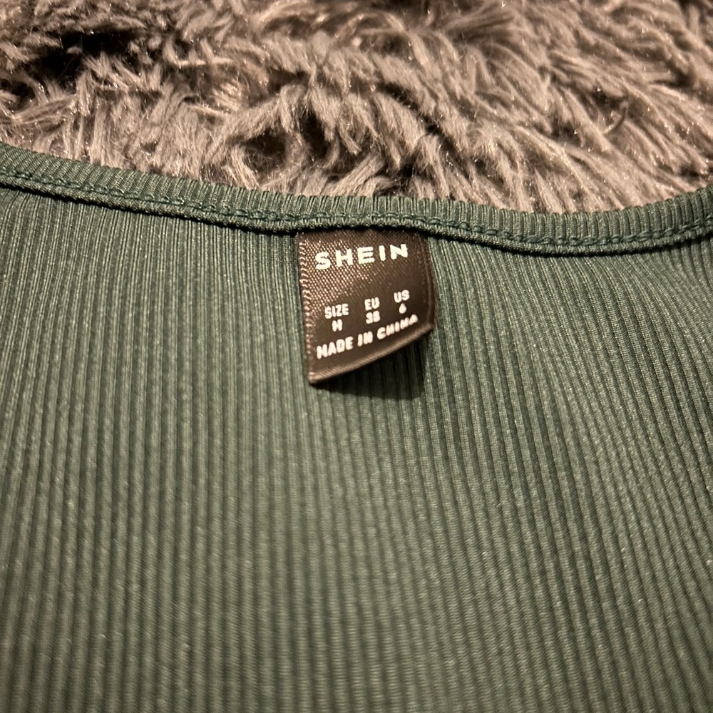 SHEIN Ribbed Green Top